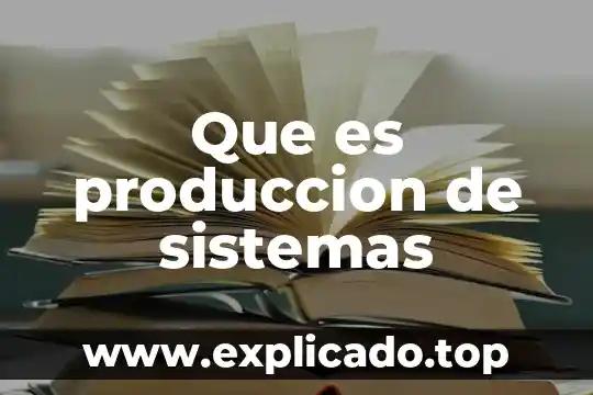 Que es sistemas concreto 5 Que es produccion de sistemas