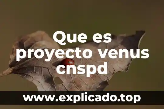 Qué es un proyecto prevenir de enfermedades 4 Que es proyecto venus cnspd