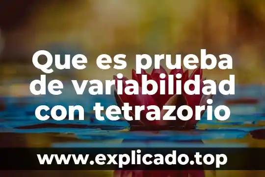Que es prueba de variabilidad con tetrazorio