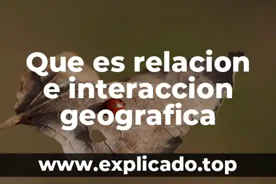 Que es relacion e interaccion geografica