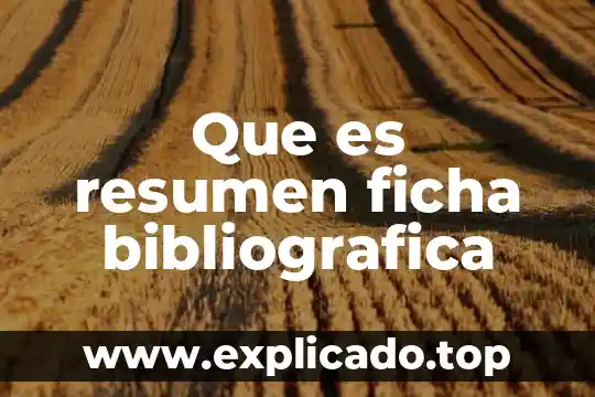 Que es una ficha de comentario yahoo 3 Que es resumen ficha bibliografica