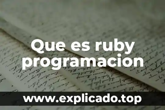 Que es el leguaje de la programacion 8 Que es ruby programacion