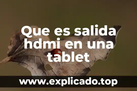 Qué es tablet case 5 Que es salida hdmi en una tablet