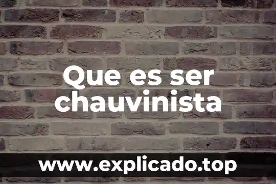 Que es ser nimada 4 Que es ser chauvinista