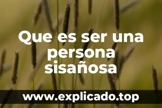 Que es una persona digna 5 Que es ser una persona sisañosa