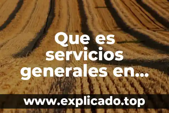 Que es servicios generales en un hospital