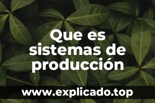 Que es indicadores de crecimiento y producción 5 Que es sistemas de producción