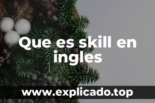 Que es skill en ingles