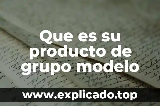 Que es su producto de grupo modelo