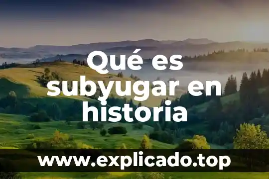 De historia que es un inico 4 Qué es subyugar en historia