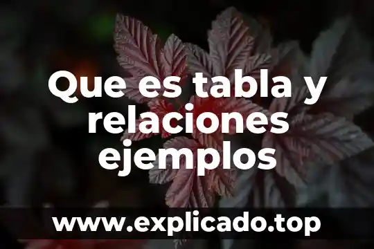 Que es b en la tabla periofica 4 Que es tabla y relaciones ejemplos