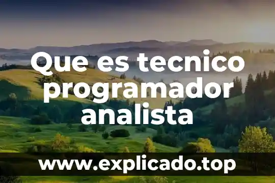 Qué es un programador de móvil 6 Que es tecnico programador analista