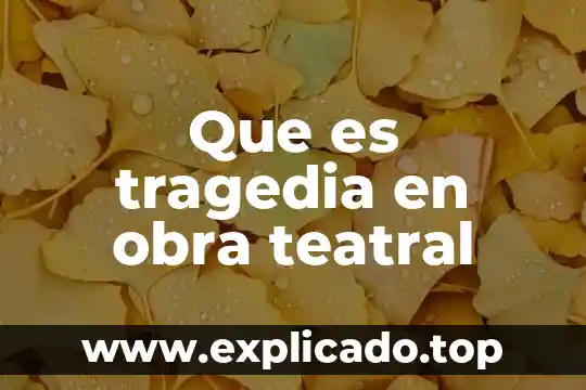 Que es la tragedia y ejemplos 3 Que es tragedia en obra teatral