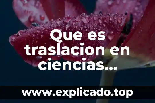 Que es la traslacion en derecho fiscal 6 Que es traslacion en ciencias naturales