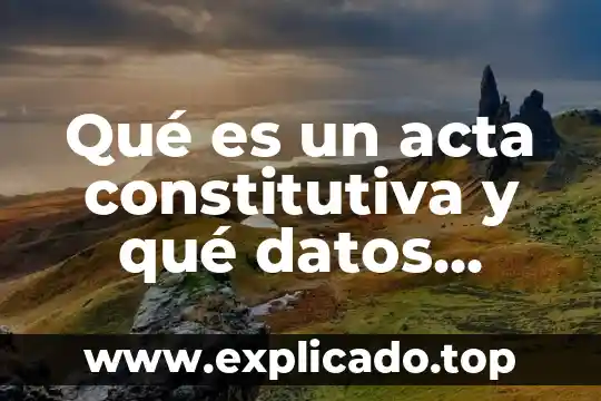 Qué es una acta constitutiva de protección civil 4 Qué es un acta constitutiva y qué datos contiene
