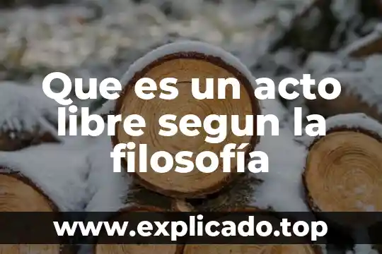 Que es un acto libre segun la filosofía