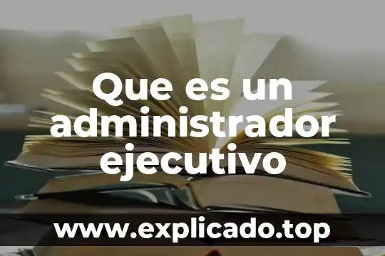 Que es un resumen ejecutivo financiero 5 Que es un administrador ejecutivo