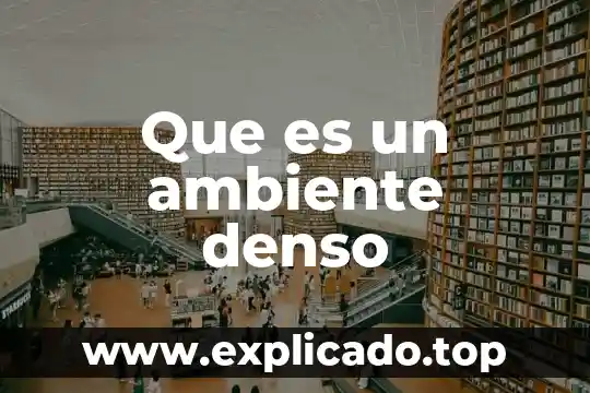 Que es mas denso el agua o el diesel 7 Que es un ambiente denso
