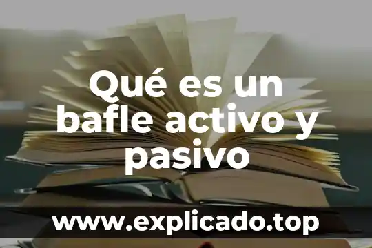 Que es pasivo y los tipos en una empresa 8 Qué es un bafle activo y pasivo