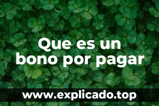 Que es un bono por pagar
