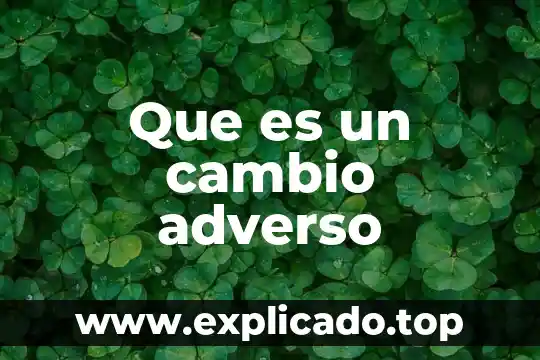 Qué es una noción de modelos 4 Que es un cambio adverso