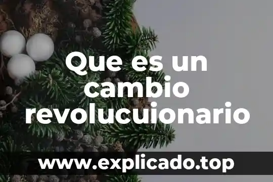 Que es un cambio revolucuionario