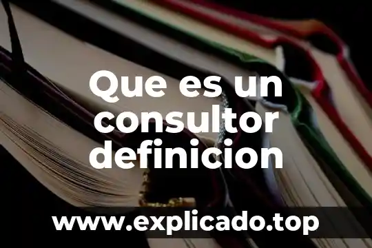 Que es un consultor definicion