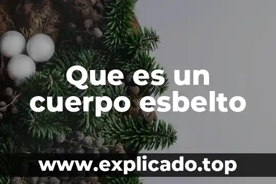 Que es un cuerpo esbelto
