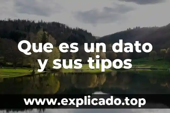 Que es un dato y sus tipos