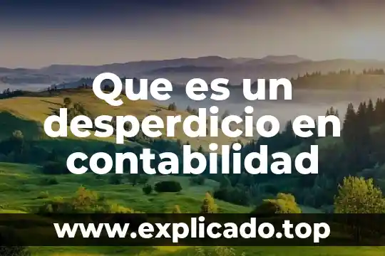 Que es un desperdicio en contabilidad