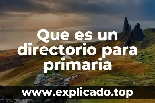 Qué es significa primaria 6 Que es un directorio para primaria