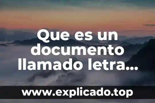 Letra que es especial para un trabajo en apa 4 Que es un documento llamado letra de cambio