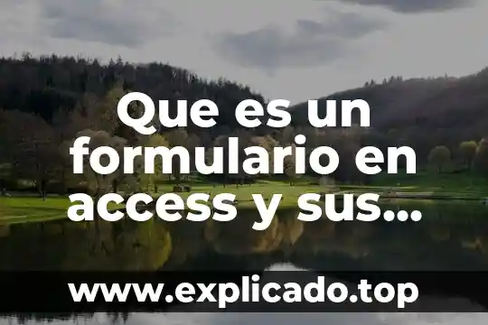 Qué es un formulario en base de datos 8 Que es un formulario en access y sus partes
