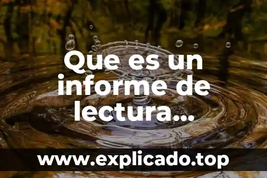 Que es un informe en bd 7 Que es un informe de lectura descriptivo