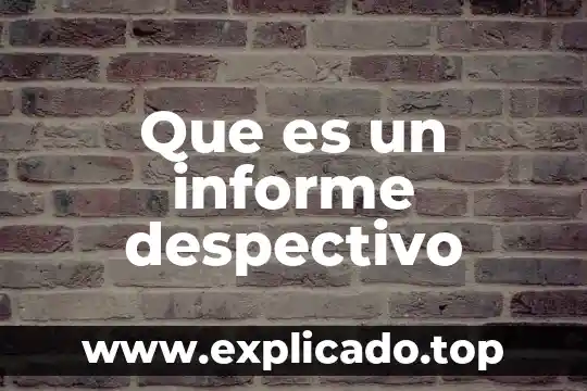 Que es la creacion de un informe en mysql 3 Que es un informe despectivo
