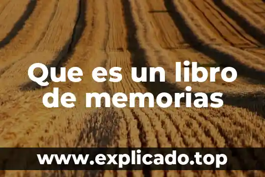Que es caracter libro 4 Que es un libro de memorias