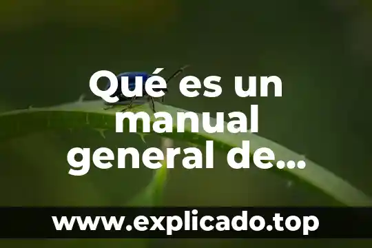 Manual técnico que es 7 Qué es un manual general de organizaciones