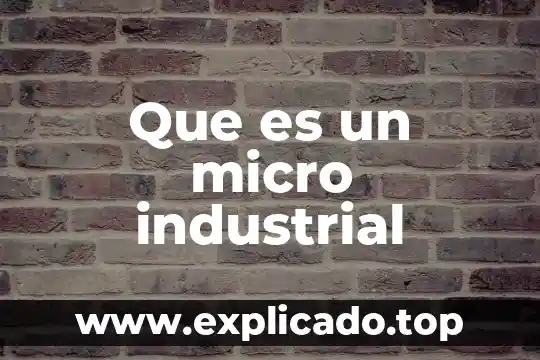 Que es unaanimal industrial 6 Que es un micro industrial