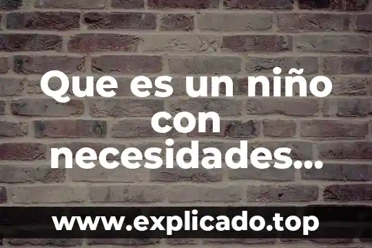 Que es una empresa de servicios especiales 4 Que es un niño con necesidades especiales