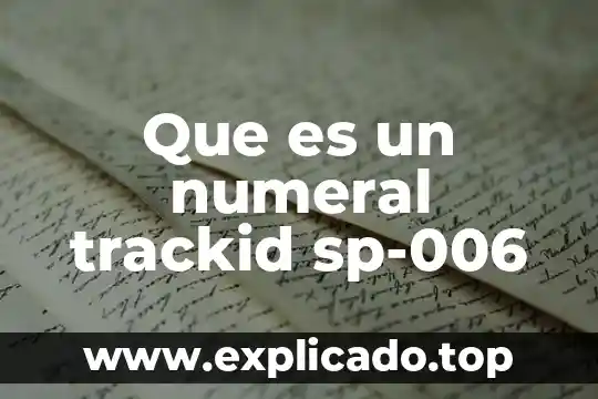 Que es el desarrollo sus trackid sp-006 4 Que es un numeral trackid sp-006