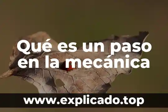 Ado que es un viaje de paso 4 Qué es un paso en la mecánica