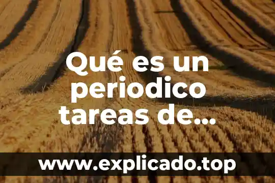 Qué es significa primaria 8 Qué es un periodico tareas de primaria