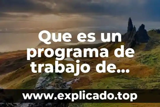 Que es un programa de talleres de alfareria 8 Que es un programa de trabajo de cultivo