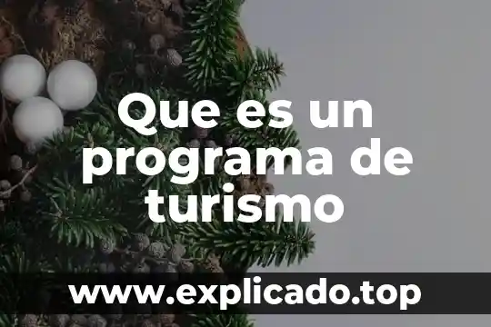 Que es un enfoque relacionado con turismo 8 Que es un programa de turismo