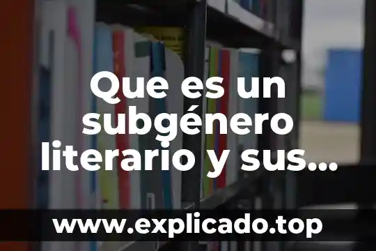 Que es una pregunta y tipos de preguntas 6 Que es un subgénero literario y sus caracteristicas