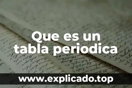 Que es un tabla periodica