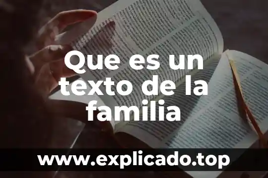 Que es un reactivo usando un texto 7 Que es un texto de la familia