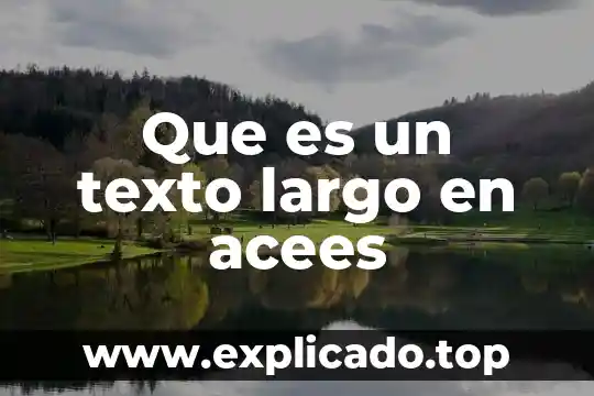 Que es un texto largo en acees