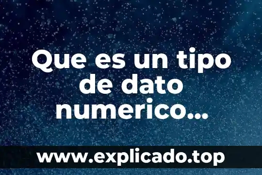 Que es una clasificacion de sistema numerico 4 Que es un tipo de dato numerico decimales alfanumericos
