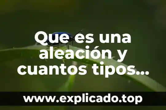 Qué es el amor y cuantos tipos de amor hay 3 Que es una aleación y cuantos tipos hay